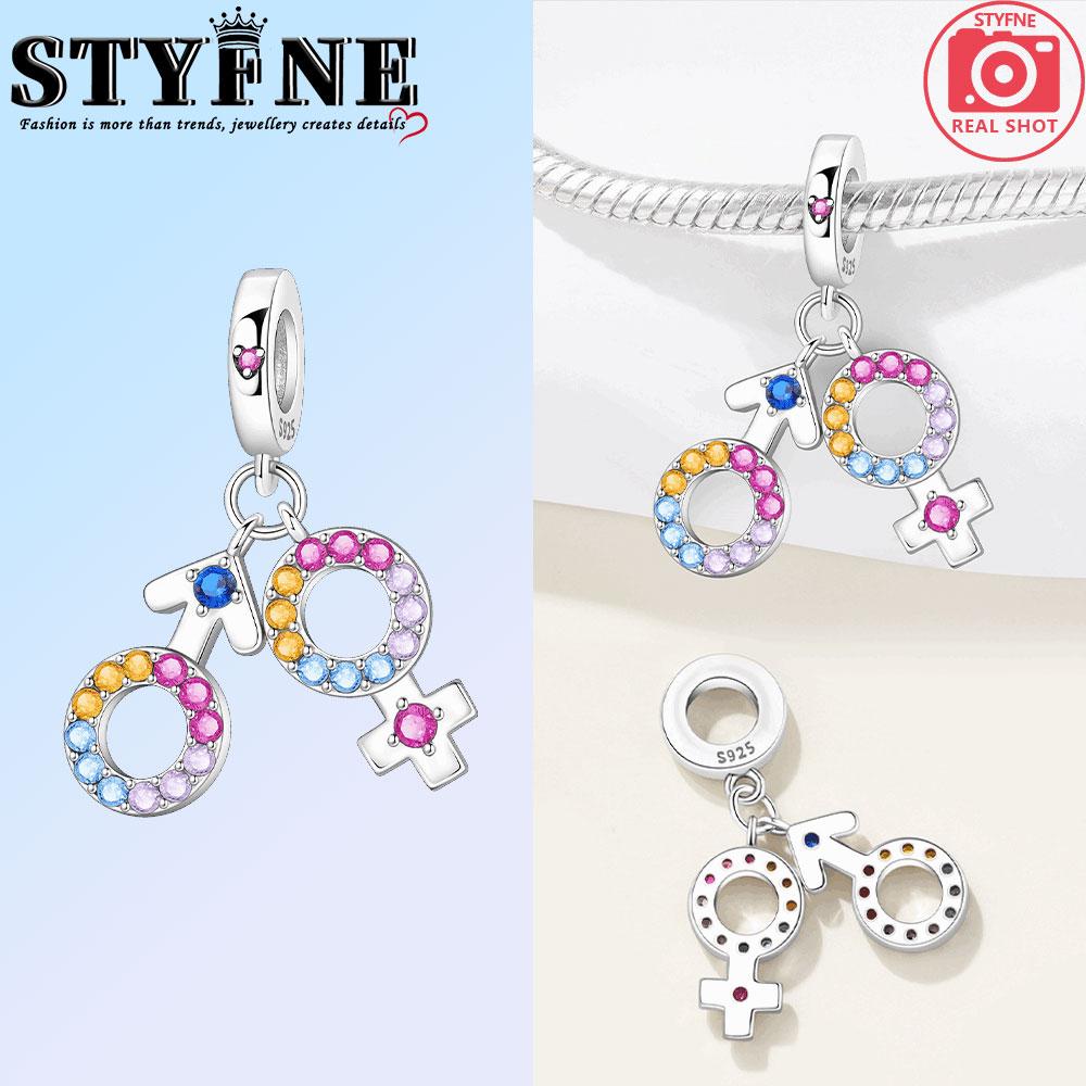 Copper Couple Gesture Heart Lock Key Combination Charms Beads Pendant For Original Bracelet Woman Girl Jewelry