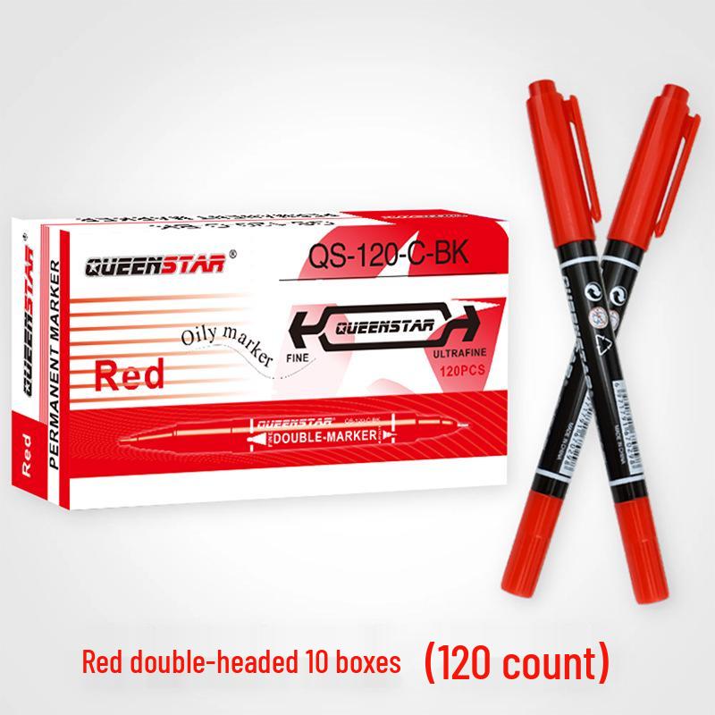 Compact Double-Ended Oil-Based Marker Pen Set - Black, Blue, Red Fine Liner, Quick-Drying & Fade-Resistant for Art & Painting
