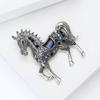 Vintage Rhinestone Horse Brooch Enamel New Year's Accessories Year of The Horse Brooch  Gift