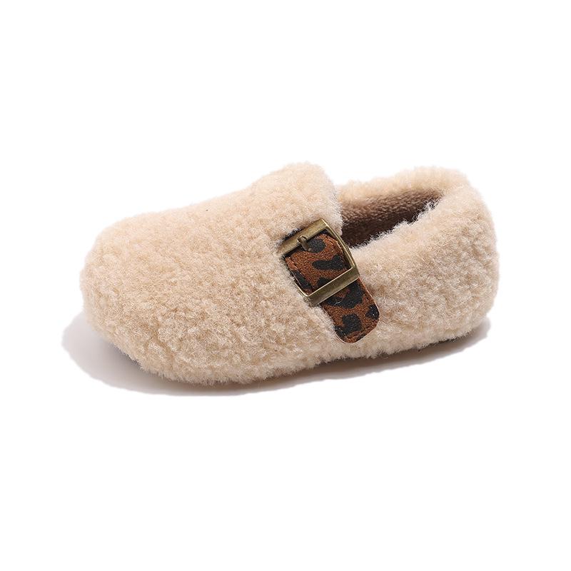 Winter Warm Fleece Baby Shoes: Soft Sole, Closed Heel, Thick Cotton for Girls