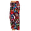 Women Wide Leg Pants Printed Large Flared Pocket Casual Cotton Linen Trousers Loose Fit Breathable Comfortable Bottoms