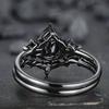 Sophisticated Flower Rings With Black Cubic Zirconia Delicate Alloy Loop For Women Size 6 10 Layering Jewelry Pieces