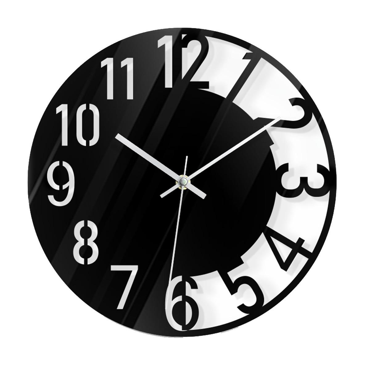 

Настінний годинник Акриловий Прозорий Порожнистий Безшумний Без цокання Декоративний годинник (Немає акумулятора) для вітальні спальні A