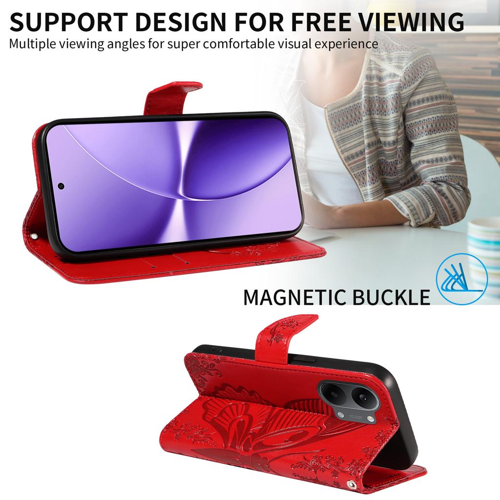 Flip Case for Poco X8 Pro Max 5G - Leather/PU, Red