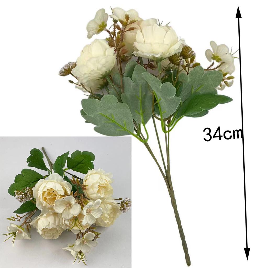 Simulated Peony Bouquet Silk Fake Flowers Valentine's Day Gift Holiday Party Decoration Purple White Flower Artificial Peonies