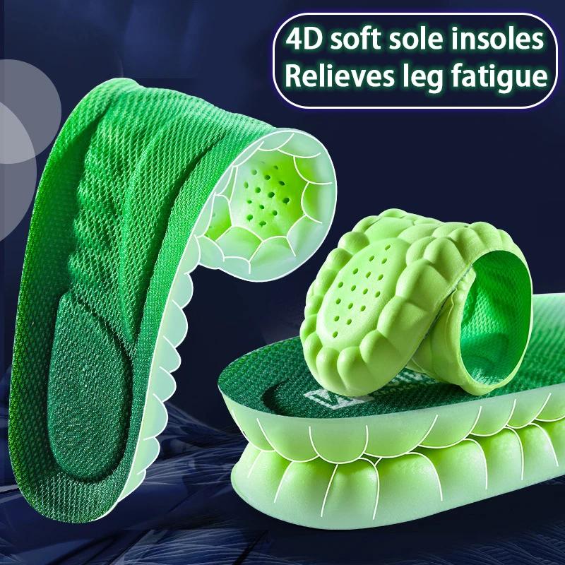 Breathable Odor-resistant Soft Insoles Men's Women's Arch Support Sports Insoles Elastic Soles Sneakers Shock-absorbing Insole
