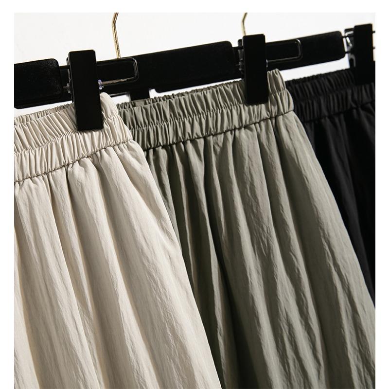DIMANAF 2026 Spring Summer New Plus Size Women Long Pants Elastic Waist Fashion Lady Bottoms Clothing Loose Casual