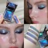 Paleta de Sombras de Ojos de Color Metálico con Brillo y Shimmer Impermeable Resistente al Sudor Fórmula Suave Difuminable para Festivales de Música Fiestas