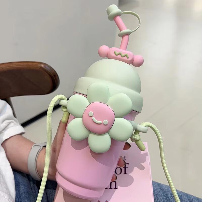 Cartoon Flower 316 Stainless Steel Insulated Straw Tumbler