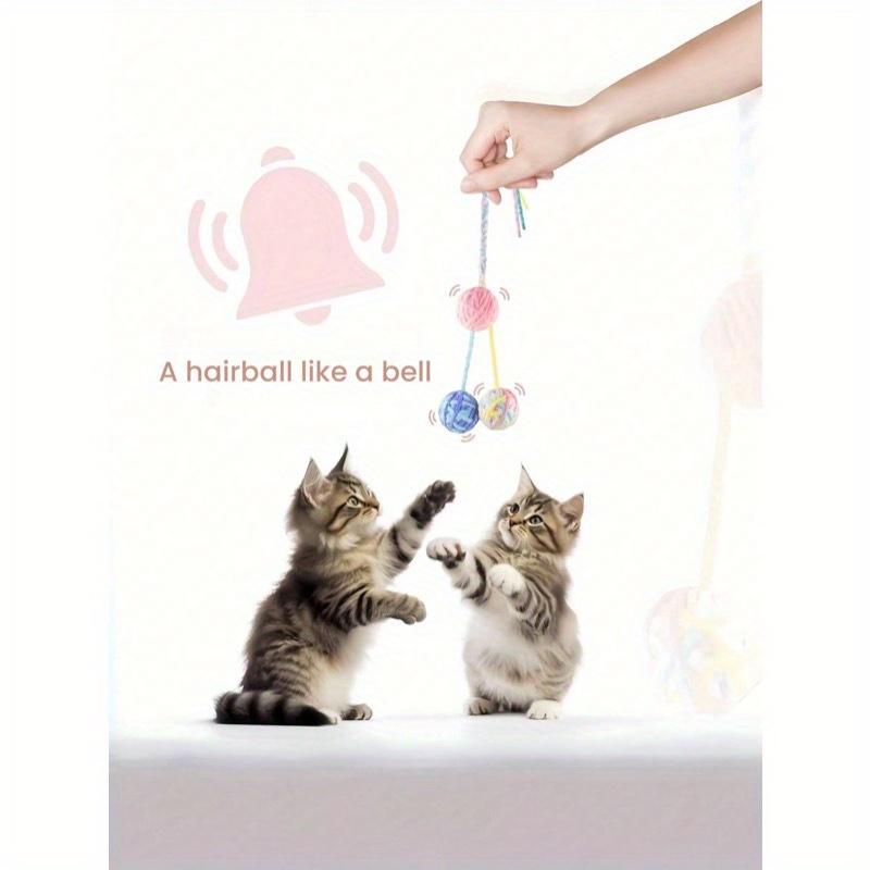 1PC Plus Cat Teaser Ball Multi-Colored Cat Fuzzy Balls&Yarn Soft Interactive Cat Toys For Indoor Cats Self Play, Cat Supplies