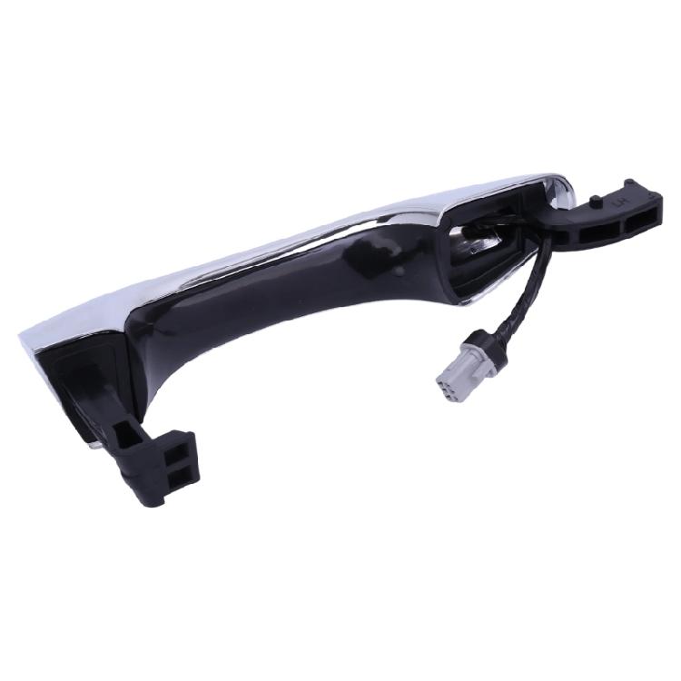 Automotive 2016-2024 Exterior Pull Handle Assembly, Silver-Tone Finish with Mounting Structure and Electrical Lead