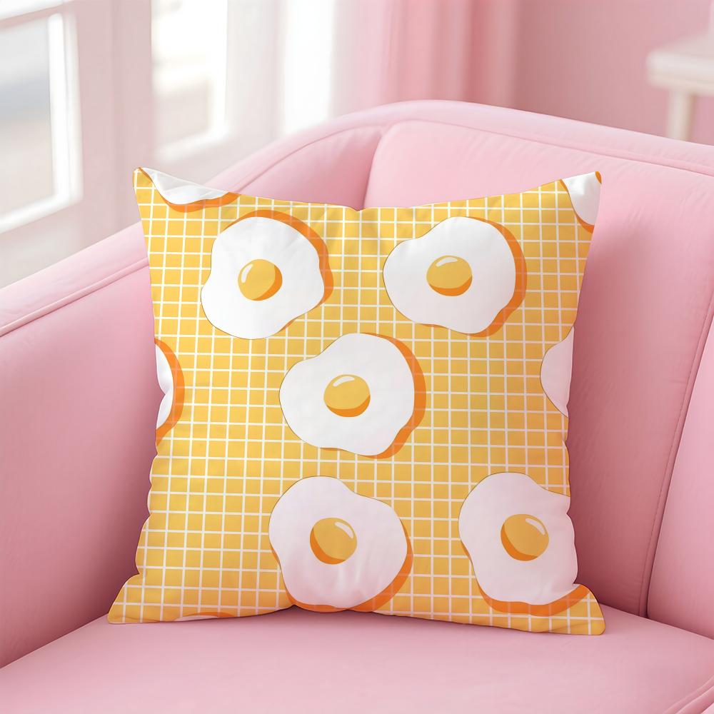 Modische Food Art Muster Kissenbezug Kissenhülle Weicher Freundlicher Stoff Verdeckter Reißverschluss