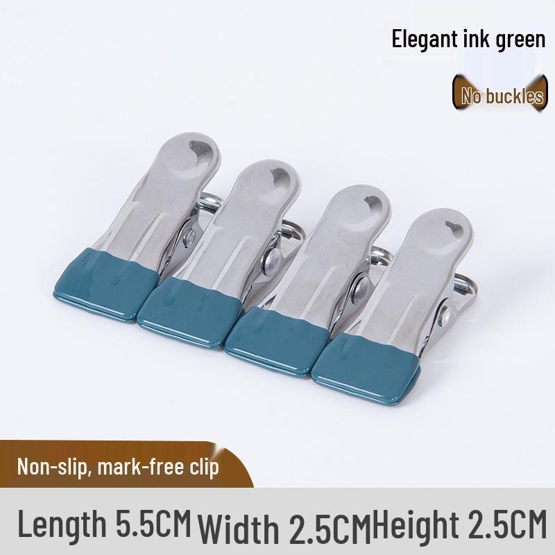 Rustproof Stainless Steel Non-Marking Sock Clips for Dorm & Household Drying.