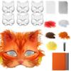 42 Stück Handgemachte Katzen Gesichts Kostüm Sets Filzstoff Tier Masken Kostüm Requisiten Zubehör Geeignet für Halloween Kostümparty