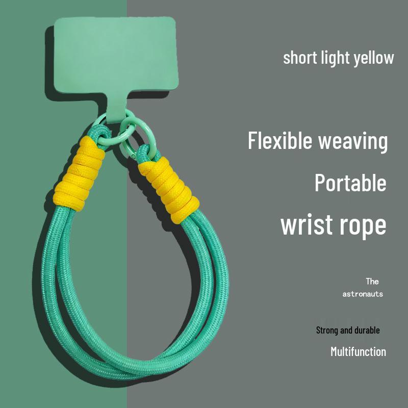 Popular Color-Block Phone Lanyard: Multifunctional Anti-Loss Case, Earphone Cover, Toy Bag, Woven Wrist Strap