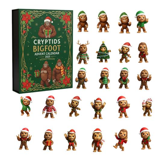 Christmas Savage Advent Calendar Cartoon Wild Man Figurine Xmas Countdown Calendar Home Office Desktop Ornament