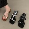 Silver Slippers Women's High-heeled Strappy Sandals Summer 2025 New French Evening Breeze Fashionable Fairy Golden Sandals