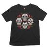 Day of the Dead Floral Sugar Skulls Youth T-shirt Dia De Los Muertos Kids