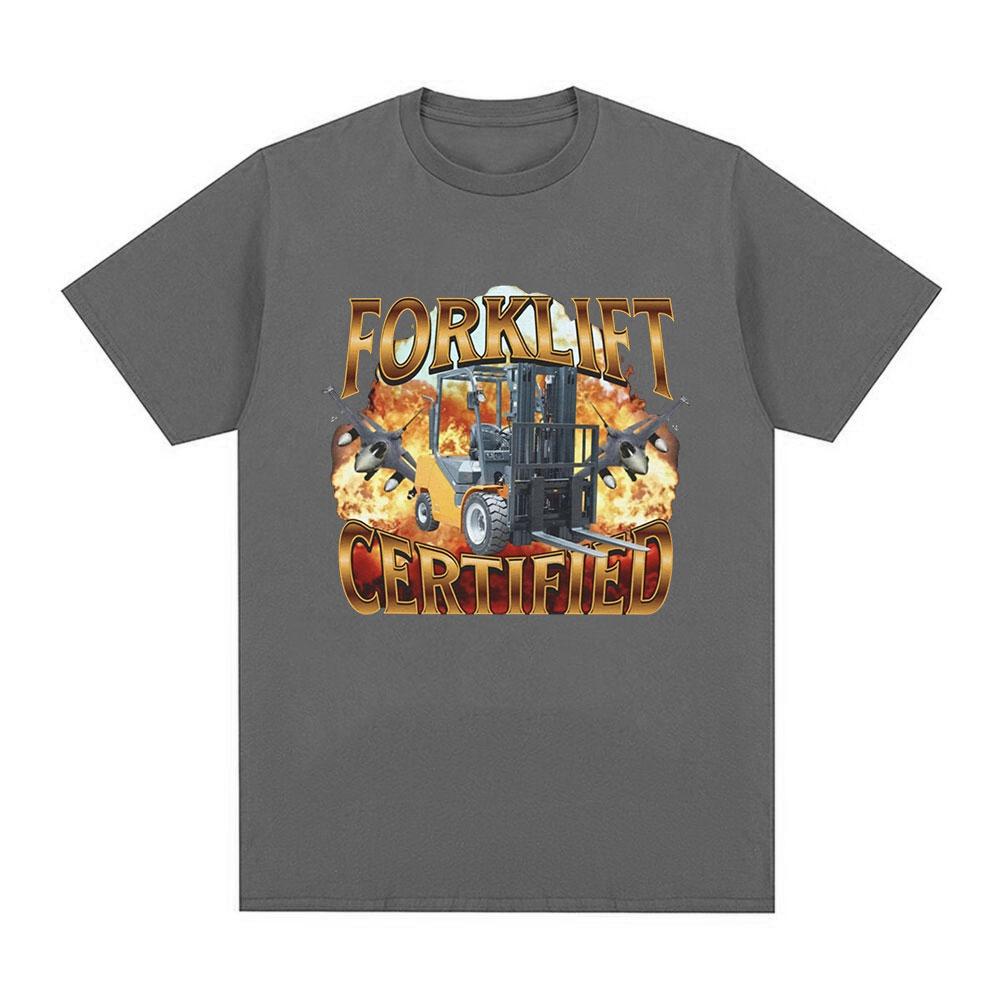 Forklift Certified Operator Funny Meme Graphic T-Shirt Men Fashion Vintage Short Sleeve T-shirts Cotton Casual Oversized T shirt