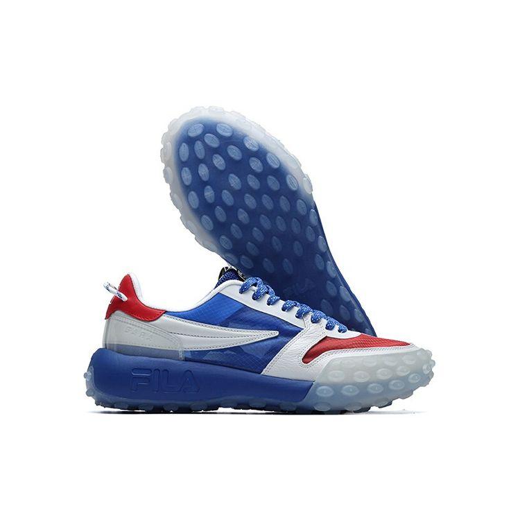 Fila Gara Round Toe Lace-Up Shock Absorbing Wear-Resistant Breathable Low-Top Dad Shoes Men Sneaker Bright-Blue F12M124140FDW