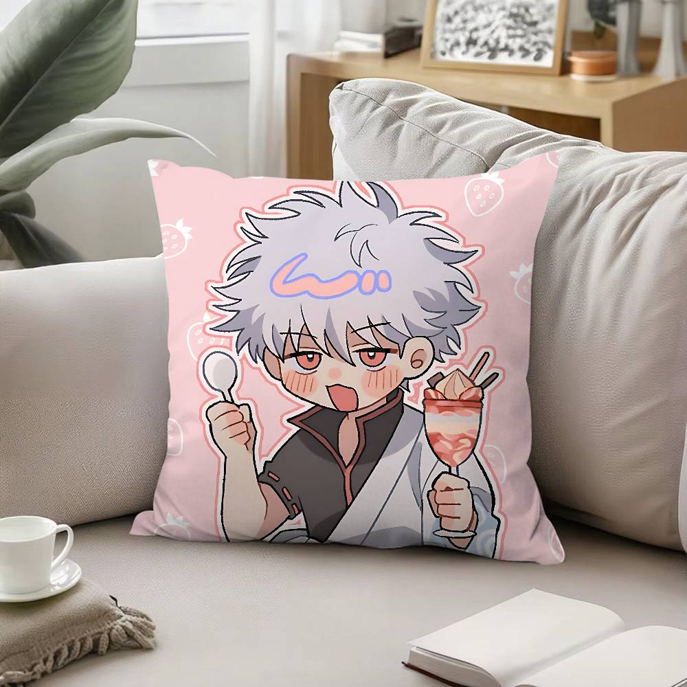 Anime GGintama Pillow Case Pattern Printed Pillowcase For Living Room Sofa Cushion Cover Bedroom Decor