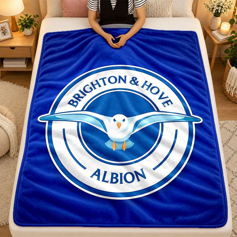 Flannel BlanketBrighton Hove Albion Warm Soft Throw Blanket for Indoor Sofa Bed Living Room Use