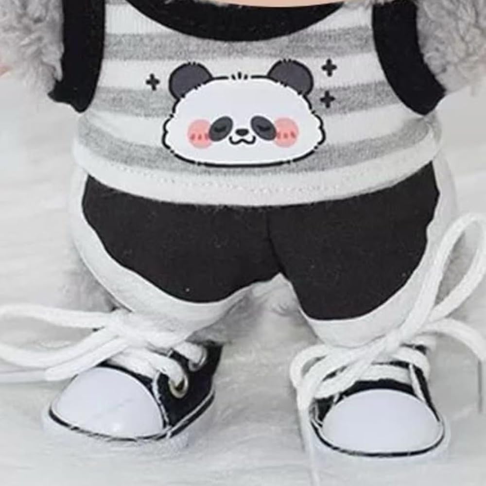 Ruokey Doll Clothes 15cm/17cm Cute Costume Outfit for Plush Toys Accessories Pink Canvas Shoes