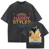 Hot Sale Harry Styles Graphic Print Tshirt Men Women Loose Casual Vintage Washed Cotton Summer New Tee Oversized Streetwear Top