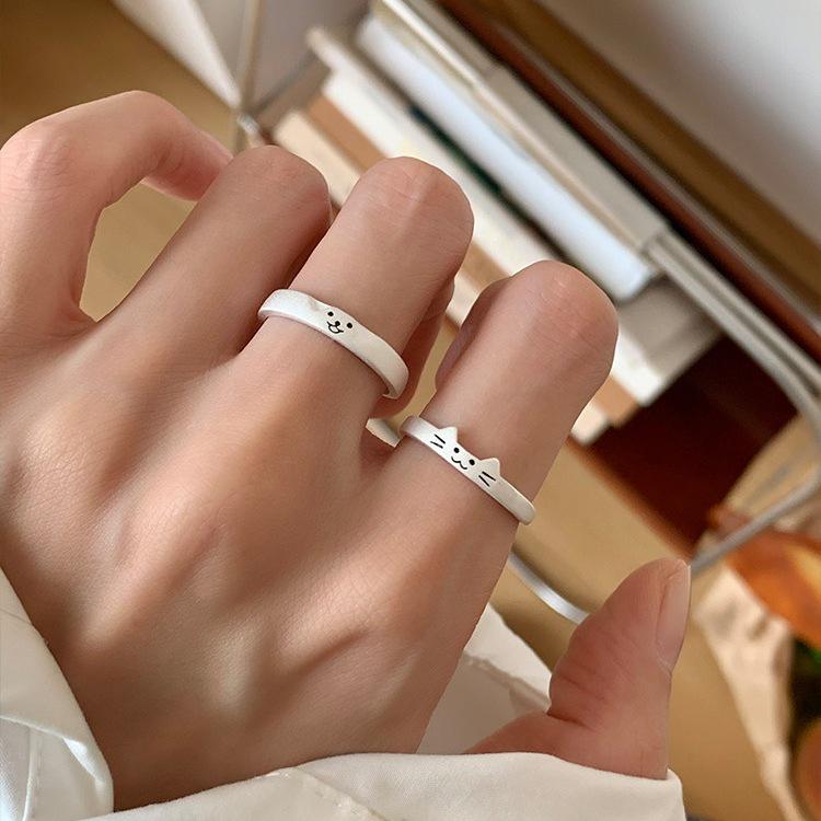 Children's Fun Animal Diary Ring: Versatile Adjustable Ring with Niche Creative Design for Women, Fashionable Open Style for Index Finger.