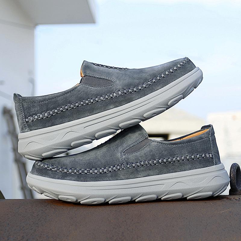 Suede Leather Casual Shoes For Men Loafers Slip On Sneakers Men Footwear Plus Size 38-47