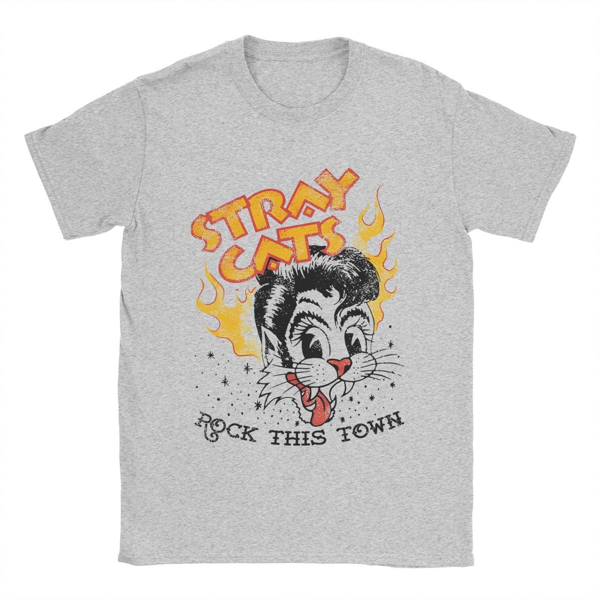 

Stray Cats Rock This Town T-Shirt for Men Novelty 100% Cotton Tee Shirt Round Neck Short Sleeve T Shirt Gift Idea Clothing L