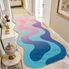Alfombras Irregulares de Colores Sin Pelusa Pasillo Moderno Runner Alfombra Plegable Suave Antideslizante Fácil de Limpiar Lavable Suelo Estilo Fresco Felpudos