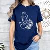 Floral-Fox Anime T-Shirt Women T-Shirt Funny Unisex T-Shirt Women Street Fashion Tops Shirt Animal Ladies Clothes Short Sleeve