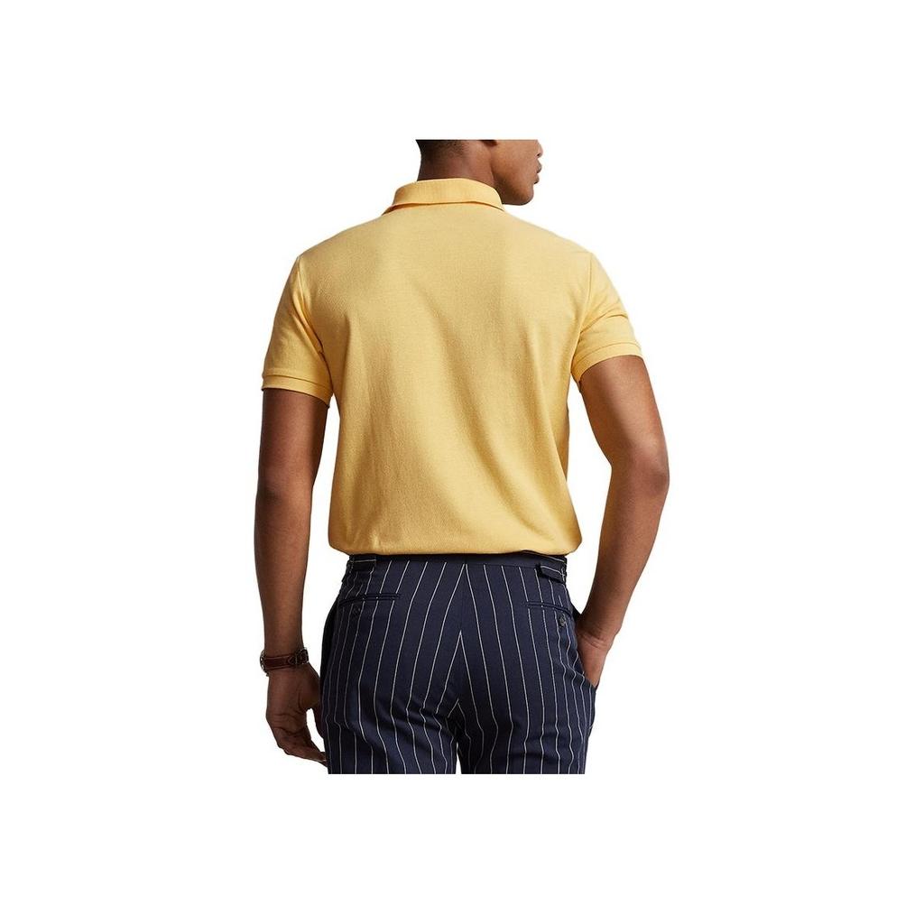 Polo Ralph Lauren FW23 Solid Color Logo Embroidered Slim Fit Short Sleeve Polo Shirt Unisex tops Yellow MNPOKNI1N822448-730