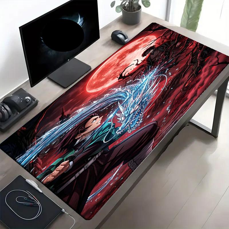 Demon Slayer Print Mouse Pad, Anti‑Slip Desktop keyboard Mat, for PC Laptop Gaming Working Daily Use, Cool Festival Surprise Gift