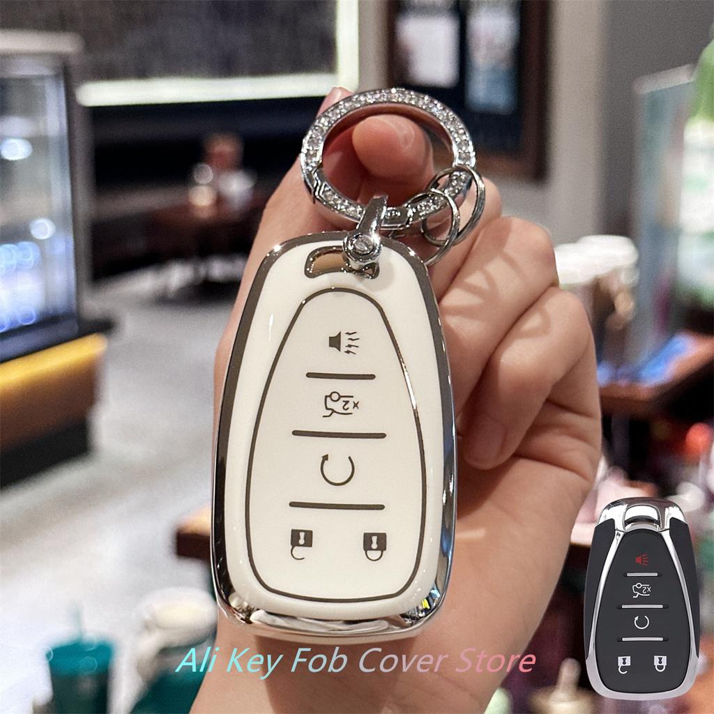 Key Fob Cover with Keychain Lanyard for Chevy Malibu Camaro Blazer Cruze Sonic Volt Equinox Spark Remote Key Vehicle Accessories