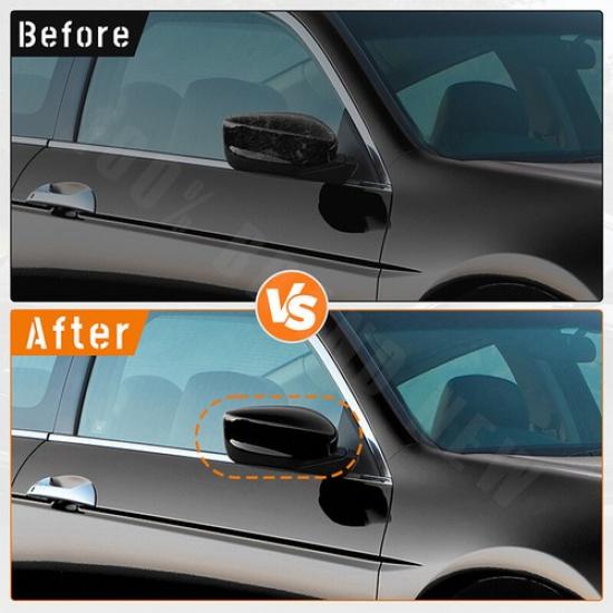 Pair LH+RH Side Glossy Black Rearview Mirror Cover Caps For Honda Accord 2008-13