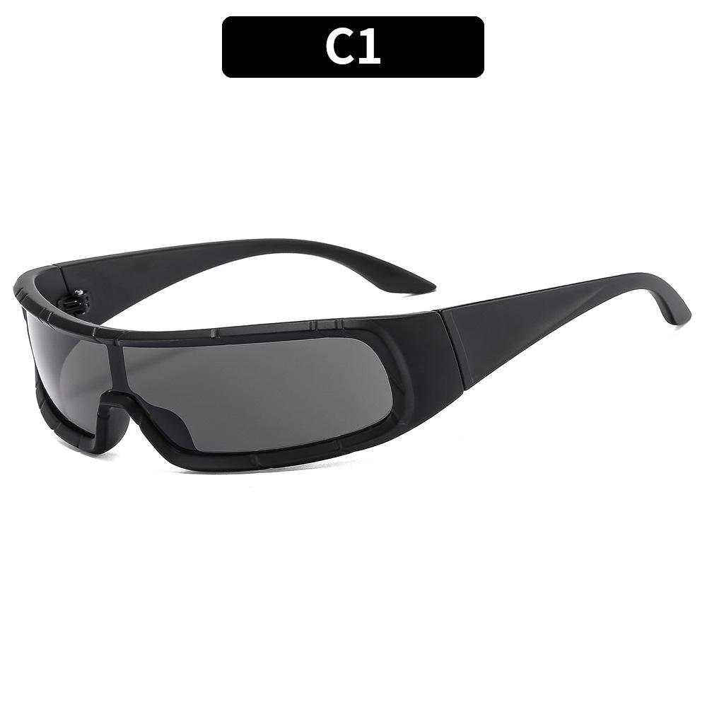 Custom Good Price Y2k Wrap Oval Frame Futuristic Sunglasses Colored Lenses Sunglasses Vintage Outdoor Sport Sunglasses