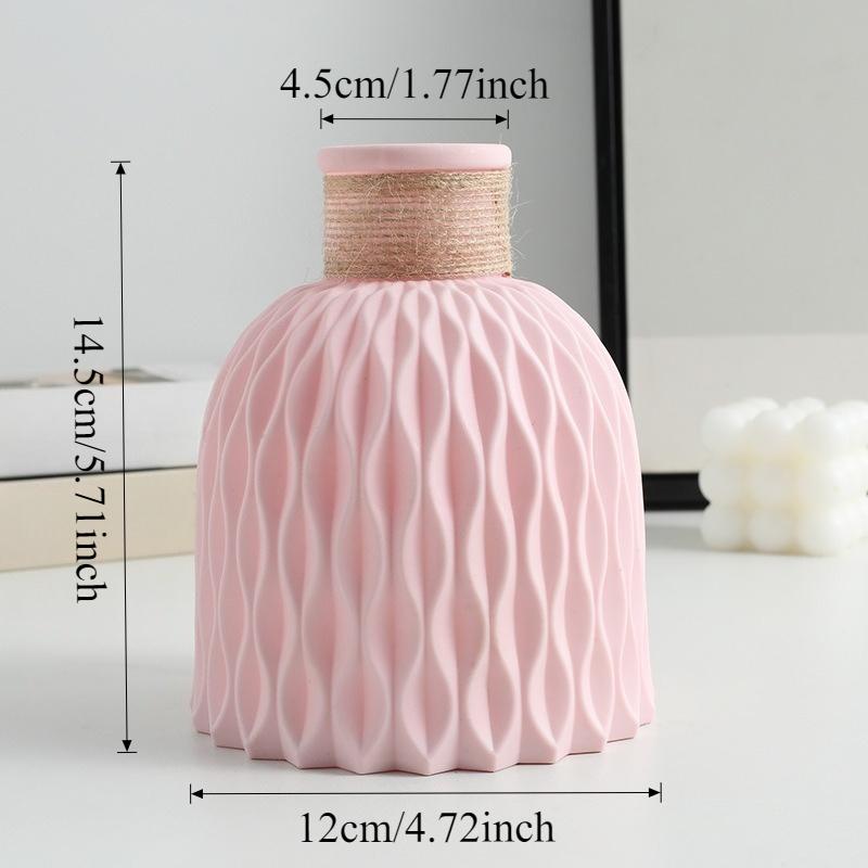 Moderne Plastik-Blumenvase Wasserwellen-Blumentopf 1/2 Stück Körbe Ästhetische Raumdekoration Wohnzimmerdekorationen Ornamente Jarron