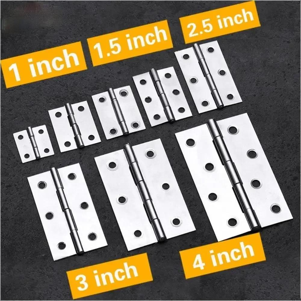 201 Stainless Steel Door Hinges 1/1.5/2/2.5/3 Inch Folding Aluminum Core Cross Hinge Window Accessories Furniture Hardware