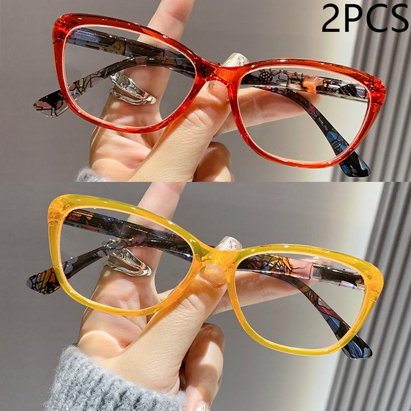 

1/2/3PCS New Colored Frame Reading Glasses For Women Comfortable Trendy Full Frame 2105 1