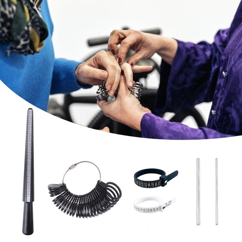 3/4/6/7Pcs Jewelry Sizers Finger Rings Sizing Measuring Tool Rings Sizer Gauge Set Circle Models Reusable Rings Sizer