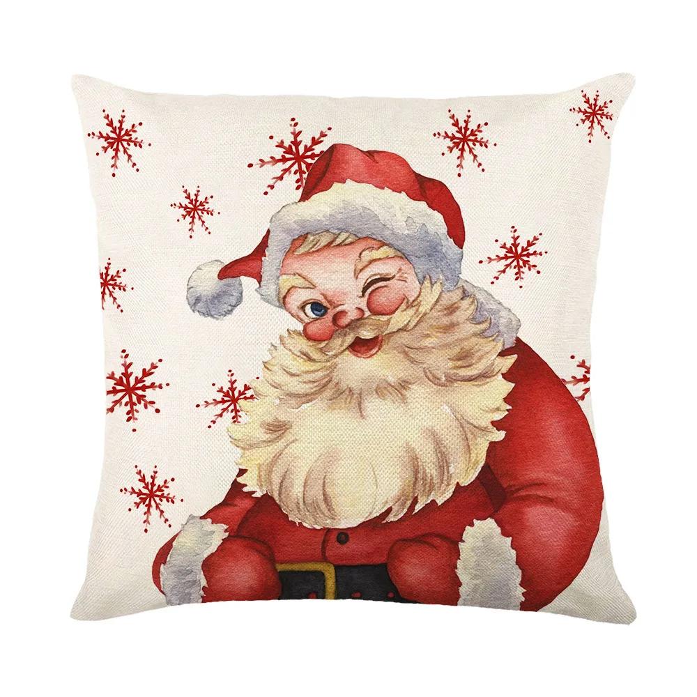 24 Year New Christmas Theme Home Linen Printed Pillow Cover, Holiday Car Pillow, Sofa Pillow, Cushion