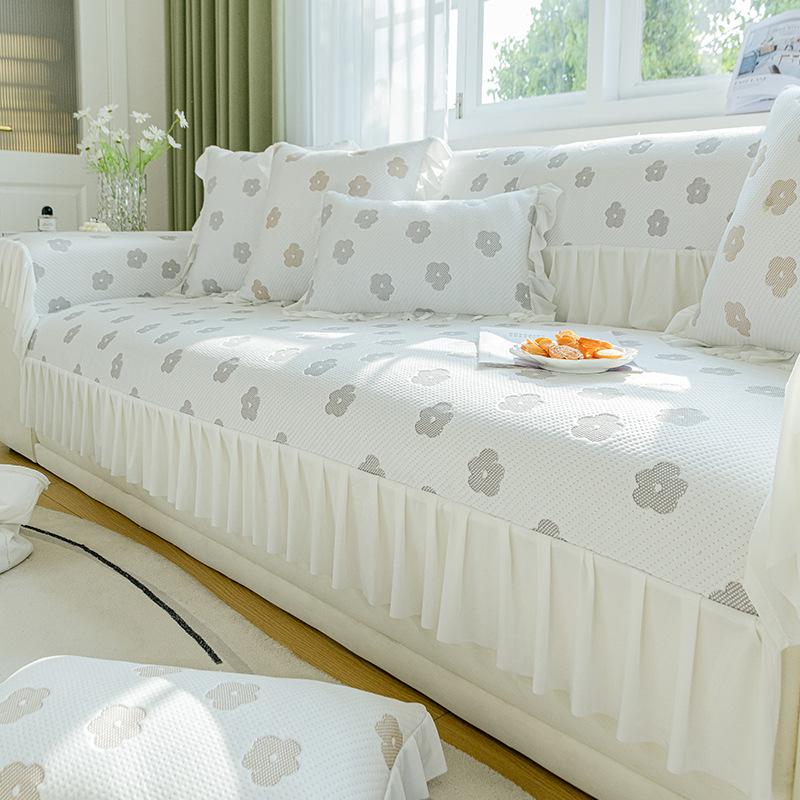 Fresh Ins Style Ice Silk Cool Sofa Cushion Cooling Mat for Summer Non-Slip Summer Sleeping Mat Cushion Sofa Cover