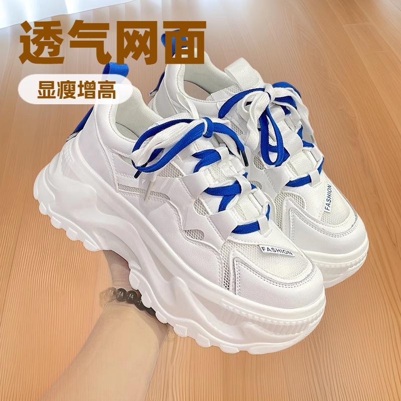 Breathable dad shoes women's ins trendy girl 2025 summer new versatile thick sole heightening thin casual sports shoes women