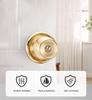 Keyed Entry Round Door Knob polishes Brass Door Lock for Interior & Exterior Use HX6C