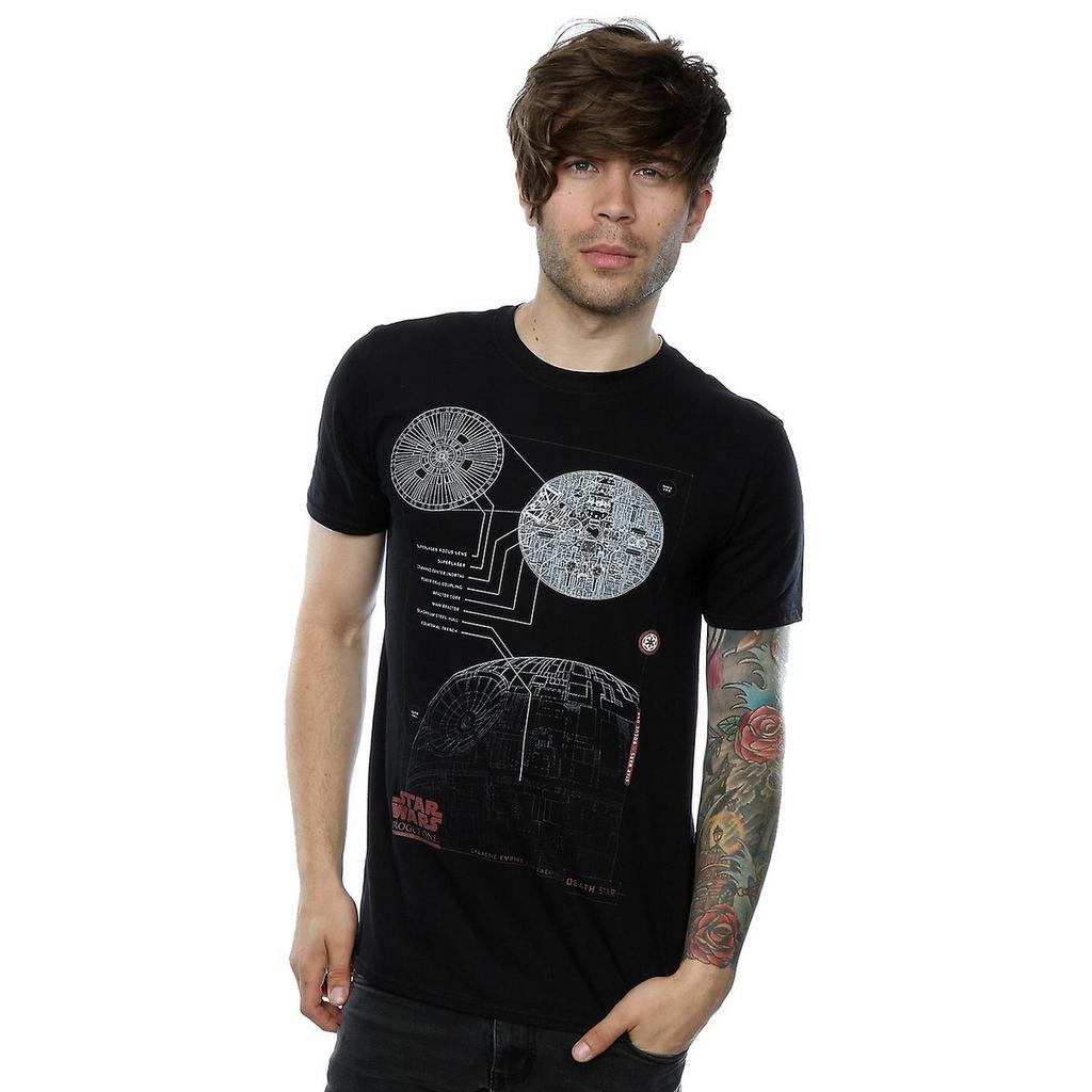 Star Wars: Rogue One Mens Death Star Plans Cotton T-Shirt