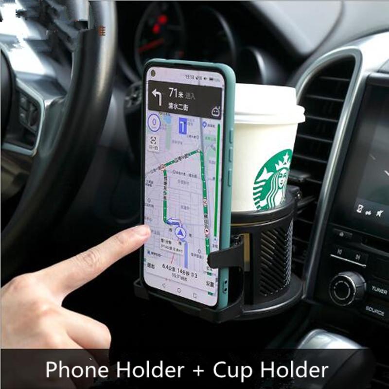 Universal Multi-Function Car Cup Holder Phone Stand Truck Drink Holder Beverage Rack Air Outlet Automotive Accessory