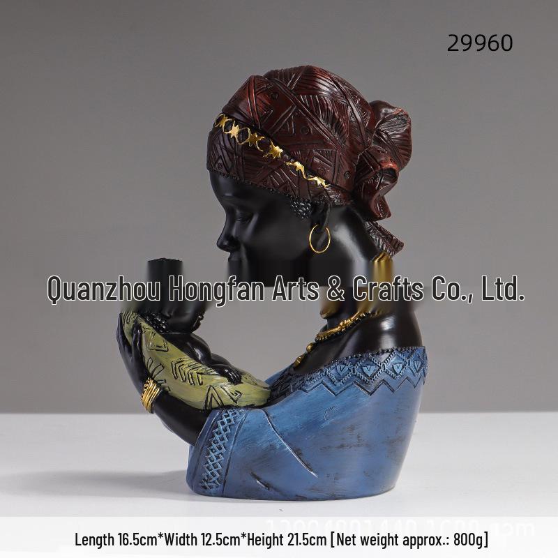 

African Tribe Retro Black Woman Ornaments for Home Decor