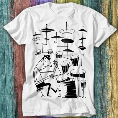 Play That Beat Drummer Drums Classic Jazz Rock T Shirt Top Tee 505